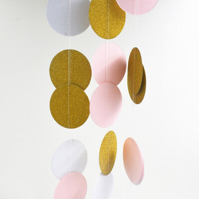 

2m5cm 22dotsPack Star Bunting Hanging Garland Valentine Birthday Party Wedding Shower Room Decor Paper Round Circle String