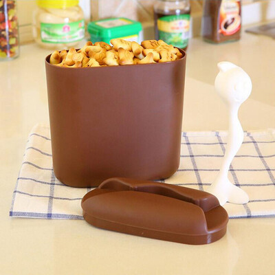 

Toponeto Sealed Storage Box Creative With Spoon Storage Box Plastic Kitchen Food Storage