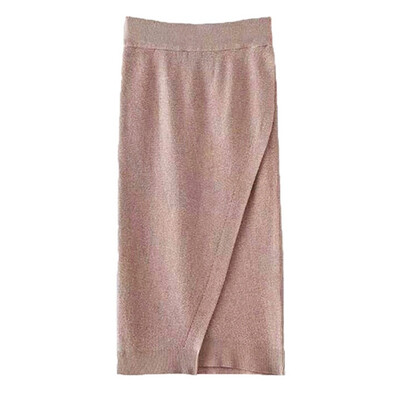 

Autumn New Package Hip Wool Skirt Knit Material Comfortable Breathable Warm Slimming High Waist Step Skirt