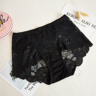 

Sexy Lace Mid Waist Pant Gauze Underwear Lace Perspective Women Sexy Lingerie Women Lace Pants Exposed Female Panties Briefs