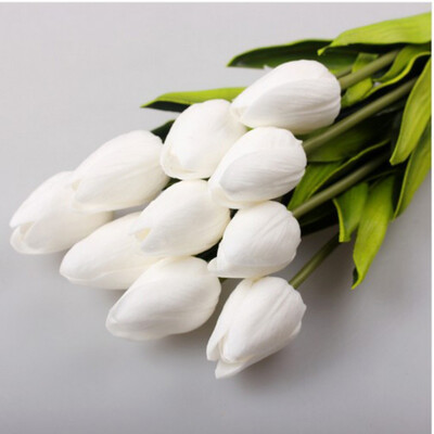 

10pcs Artificial Silk PU Tulips Fake Artificiales Bouquets Party Decor Tulips Wedding Decorative Flowers