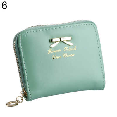 

Fashion Women\s Mini Faux Leather Purse Bowknot Wallet Card Holder Handbag