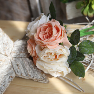 

Gobestart Artificial Silk Fake Flowers Roses Floral Wedding Bouquet Bridal Decor