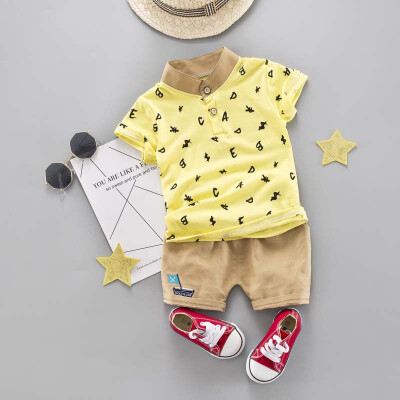 

Summer Baby Boys Short Sleeve Alphabet Print Tops Blouse T-shirtShorts Children Casual Outfits Sets Kids Clothing