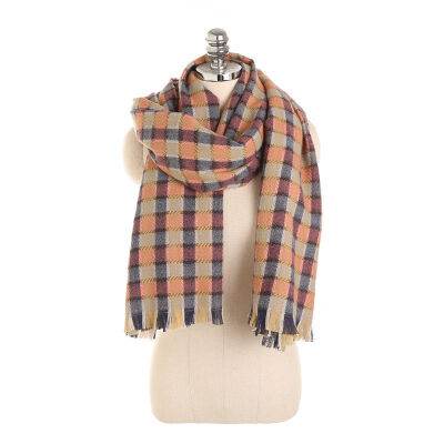 

New Autumn Winter Womens Plaid Scarf Plaid Girls Long Warm Cashmere Scarves Shawl Female Fashion Scarf Wraps 192cm 755cm