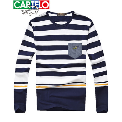 

Cartier crocodile CARTELO long-sleeved T-shirt mens cotton 2019 spring new fashion casual mens loose round neck t-shirt white 3XL