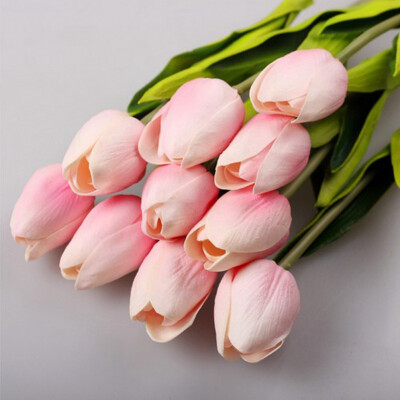 

10pcs Artificial Silk PU Tulips Fake Artificiales Bouquets Party Decor Tulips Wedding Decorative Flowers