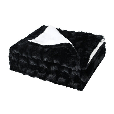 

Faux Fur Fleece Blanket Throw Lightweight Portable Soft Blanket Machine Washable For Home Car Office Chair Plane Camping