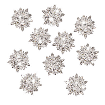 

10Pcsset DIY Crystal Alloy Accessories Button Rhinestone Jewelry Crystal Flower Button DIY Hair Accessories