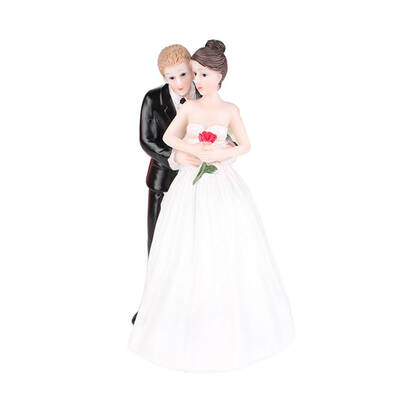 

Wedding Cake Topper Funny Romantic Groom Bride Rose Flowers Figurine Wedding Cakes Decoration
