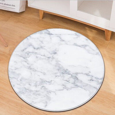 

Gobestart Fashion Marble Pattern Round Flannel Bathroom Kitchen Carpet 80cm