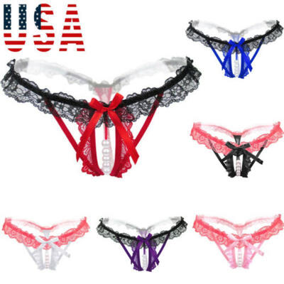 

Women Lace G-string Lingerie Briefs Underwear Panties Thong Knickers Open Crotch