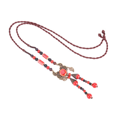 

Bohemia Art For Sweater Chain Necklace Womens Ceramic Long Female Style Jewelry 2019 Fashion