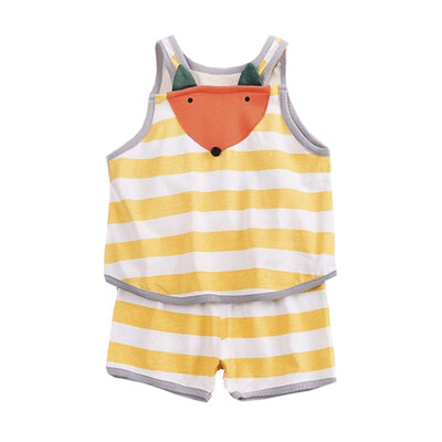 

Summer children clothes 2pcs Baby Boys clothes Casual Sleeveless Striped Pineapple Vest TopsShorts Suits Costume Set