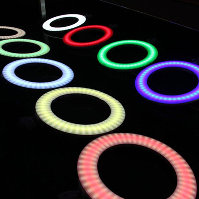 

14" RGB Multicolor LED Ring Light 240pcs LEDs Stepless Lighting Dimmable Fill Light Lamp for Selfie Makeup Camera Phone Video Shoo