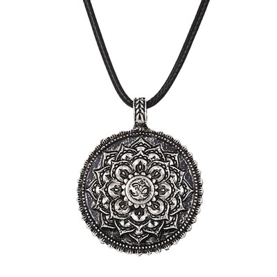 

1 Pc Retro Tibet Spiritual Necklace Tibet Mandala Chakra Pendant Necklace Geometry Amulet Religious Jewelry Vintage