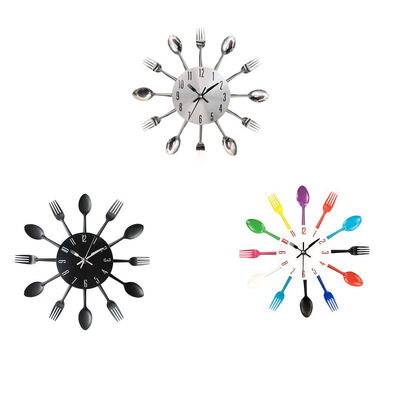 

Kitchen Wall Clock 3D Modern Cutlery Kitchen Spoon Fork Wall Clock Wall Decal Wall Room Home Decoration