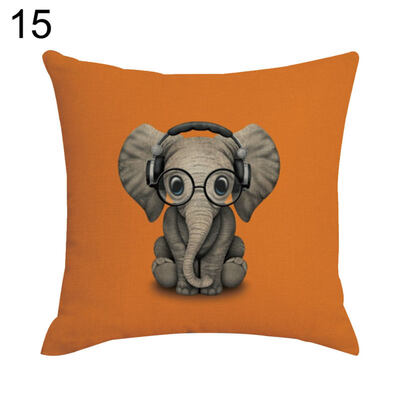 

Cute Animal Elephant Dog Throw Pillow Case Cushion Cover Sofa Bedding Articles