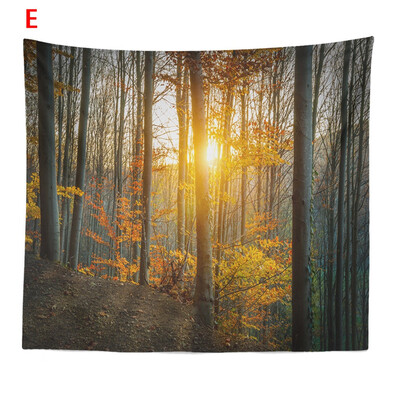 

Toponeto Misty Forest Tapestry Wall Hanging Nature Landscape Tapestry Sunshine Through Tree Tapestries For Bedroom Living Room
