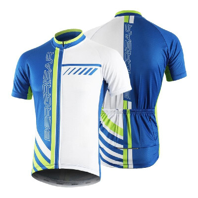 

Men Cycling Jersey Breathable Quick Dry Short Sleeve Bike Riding Shirt with 4 Rear Pockets