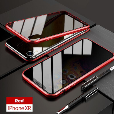 

Case for iPhone XRPrivacy Magnetic Anti-Peeping Front&Back Tempered Glass Full Screen Coverage Support Wireless Charging