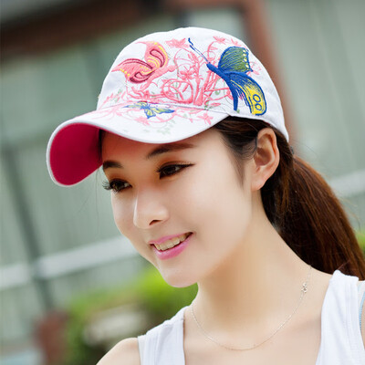 

Hat summer womens butterfly Embroidered Baseball Cap Korean version outdoor hip hop sun hat duck tongue summer sun hat