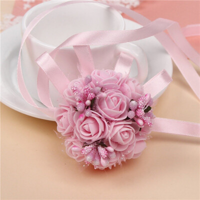 

Creative Artificial Wrist Flower Bridesmaid Sisters Hand Flowers Artificial Bride Flowers Wedding Decoration Flower
