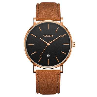 

Gobestart Fashion Simple Simple Casual Calendar Business Leather With Strap Mens Watch