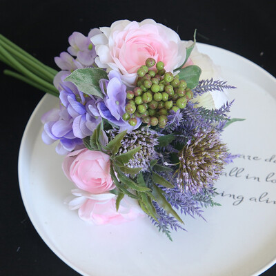 

Toponeto Artificial Rose Flower Peony Flower Leaves Bridal Bouquet Wedding Home Decor