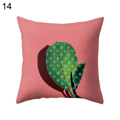 

Leaf Printed Square Cushion Cover Throw Pillow Case Car Home Sofa Decoration