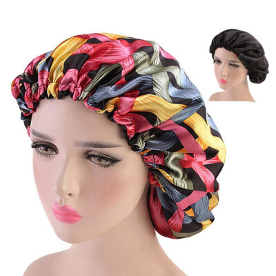 

Elastic Double Side Headscarf Satin Bonnet Cap For Women Turban Night Sleep Hat