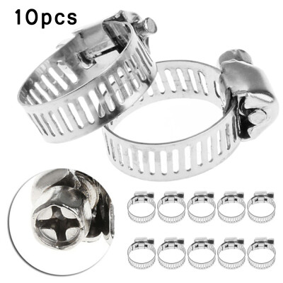 

10Pcs 38-58 Stainless Steel Drive Hose Clamp Fuel Line Worm Clips Adjustable