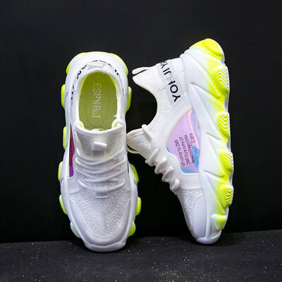 

Women Sneakers Breathable Mesh Green Platform Ladies Shoes Summer Knitting Flats Casual Shoes Women Chunky Sneakers 968w