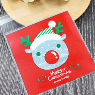 

Christmas Baking Package Self Adhesive Seal Bag Santa Claus Candy Wrapping Bag