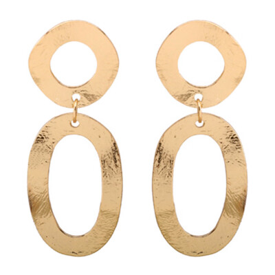 

Punk Gold Colour Big Geometric Circle Metal Long Dangle Earrings For Women Bohemian Party Exaggerated Fashion Jewelry