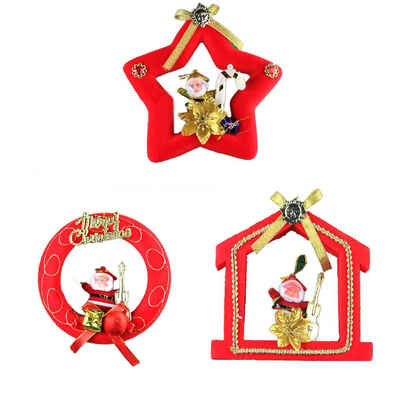 

Christmas Wreath with Santa Claus Rattan Wreath Door Hanger Wall Decoration