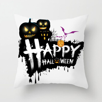 

18&39&39 New Halloween Pillowcase Ghost Witch Pumpkin Cushion Cover Skull Throw Pillow Case Decor