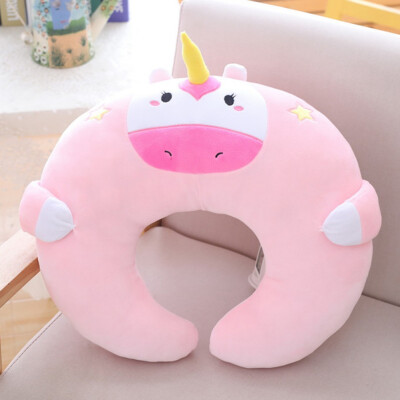 

1Pc Cartoon Animal Unicorn Shape U-shaped Pillow Plush Toy Pig Doll Neck Pillow