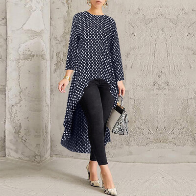 

Tailored Women Long Sleeve Asymmetrical Shirt Tops High Low Plus Blouse
