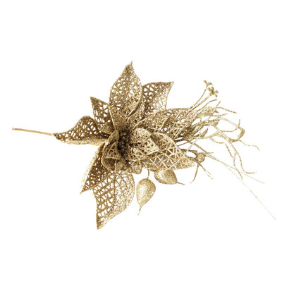 

Glitter Poinsettia Christmas Tree Ornament Xmas Garland Wreath Decorations Wedding Party Holiday Decor Accessories
