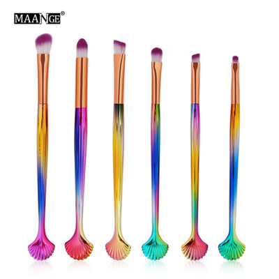

MAANG 6PCS Makeup Brushes Set Eye Shadow Eyeliner Eyebrow Eyeshadow Lip Make Up Brush Colorful Handle Cosmetics Beauty M3