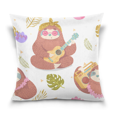 

ALAZA Throw Pillow Cover 16 X 16 inch Cushion Cover with Sloth Pattern Printed Pillowcase