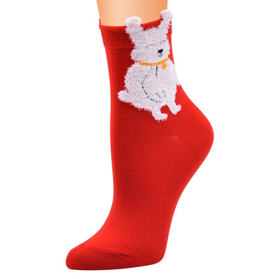 

1Pair Womens Socks Warm Christmas Cotton Socks Cosy Female Cute Snowman Socks