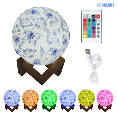 

New Arrival Blue And White Porcelain Lamp Colorful Change Touch USB LED Light Galaxy Lamp Home Decor Creative Gift