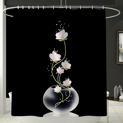 

Shower Curtain Bathroom Carpet Antislip Pedestal Rug Lid Toilet Cover Bath Mat