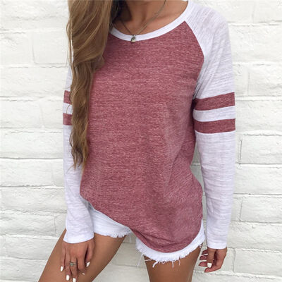 

7 Colors Fashion Women Autumn Concise Women T-shirt Casual All-match Long Sleeve Round Collar Loose T-shirts