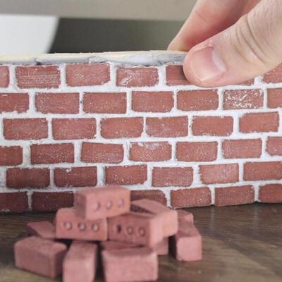

Tailored NEW 32Pcs Mini Cement Cinder Bricks Build Your Own Tiny Wall Mini Red Bricks GY
