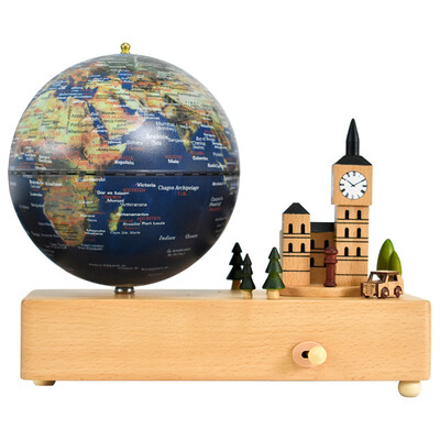 

FUN GLOBE 5 inches 13cm music bell World Globe British Feelings Desktop Decoration Office Supplies Holiday Gift real earth style