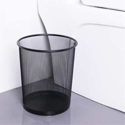 

Gobestart Metal Mesh Round Trash Can Wrought Iron Kitchen Without Lid Bucket