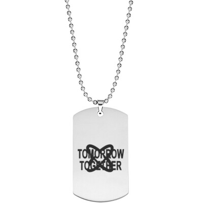 

Lettering Summer Necklace Tag Chain Korean Mens Idol Team TXT Combination Stainless Steel TOMORROW X TOGETHER